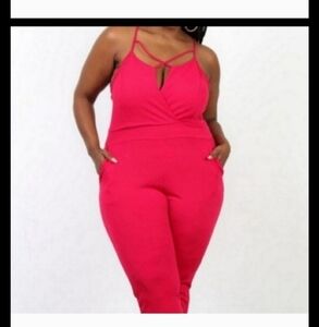 Nwt sexy hot neon pink jumpsuit size 3x